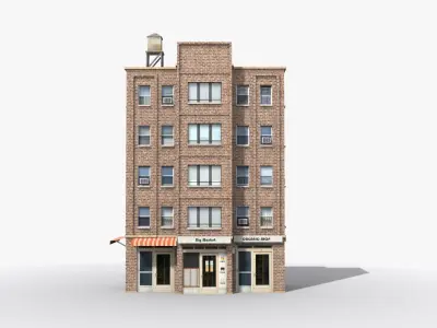 Apartment Building x33 Low-poly 3D model
