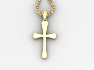 Light Gold 18K Cross Pendant 1CP011 3D print model