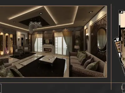 classic living room  3D model