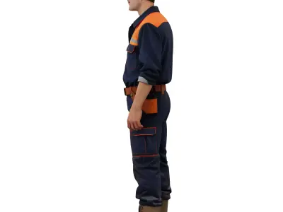 Worker man 01 - not rigged Low-poly 3D model