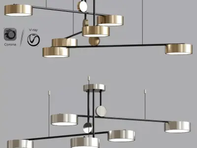 LED Ceiling Chandelier With Swing Light 3D model