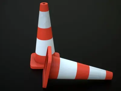 Traffic Cone Low-poly 3D model