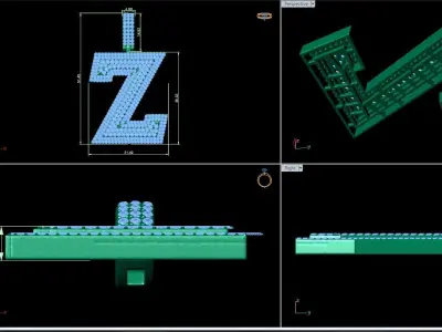 Alphabet Latter Z Diamond Pendent 3D print model