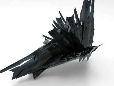 Cyberpunk glass shard structure 1 3D model