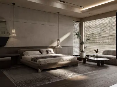 Bedroom Low-poly 3D model order