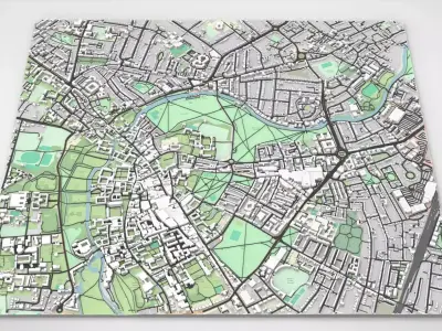 Cityscape Cambridge United Kingdom 3D model