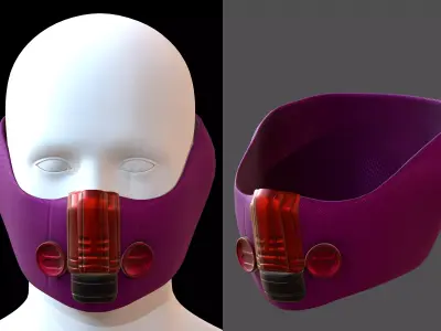 Gas mask helmet 3d model scifi Low-poly  Low-poly 3D model