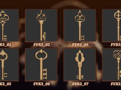 60 Vintage key 3D Model vol 3 3D model