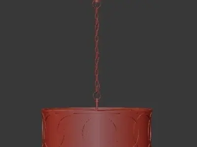 Untitled gold and drum pendant light 3D model