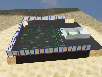Desert water treatment plant a498 3D model