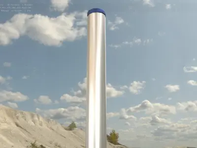 Street Light 10 Blue Low-Poly 180mm Low-poly 3D model