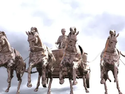 Chariot horse Delphi Sculpture 3D model