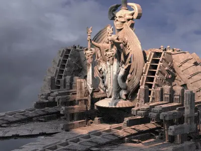 Ancient Maze Ship City Kit bash 4  3D model