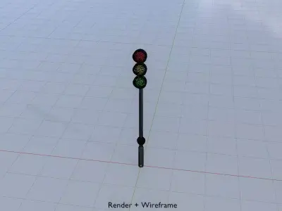Spherical stylized traffic light design 1 3D model