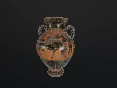 Set of historical vases Low-poly 3D model