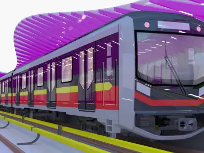 Warsaw tram and metro stations IV 3D Model Pack