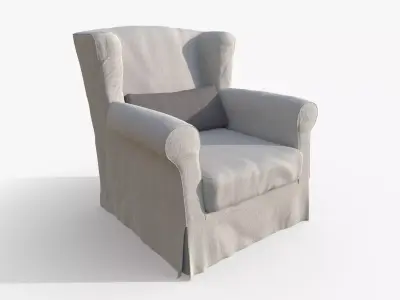 Classic White Armchair 3D model
