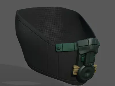 Gas mask respirator scifi futuristic  Low-poly 3D model 14