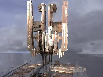 Ancient Aztec ship array 3D model