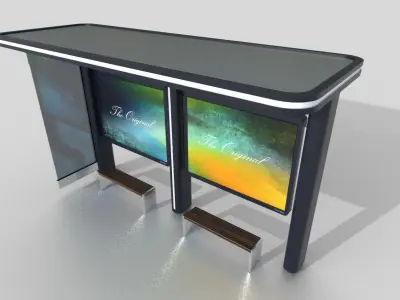 Bus Shelter 02 Low-poly 3D model