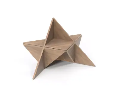 T-Shelf Walnut Low-poly 3D model