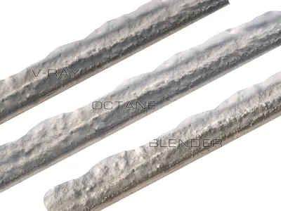 Snow 10 dirty PBR Low-poly 3D model