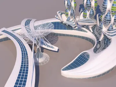 0200 - Organic Skyscraper Building  3D model