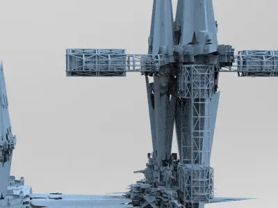 Sci fi Core crystal Shard Bridge Building Shards 4  3D model