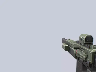 Tactical scifi gun Low-poly 3D model