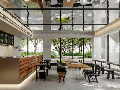     restaurant cafe  interior   3D model