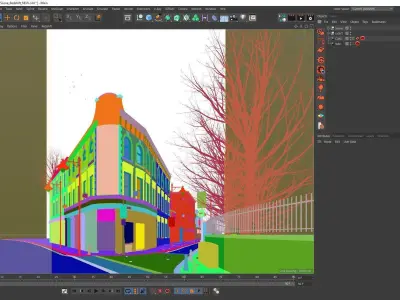 Redshift - C4D Scene files - Old London Pub Exterior 3D model