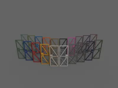 PBR Metal Door Fance B Low-poly 3D model