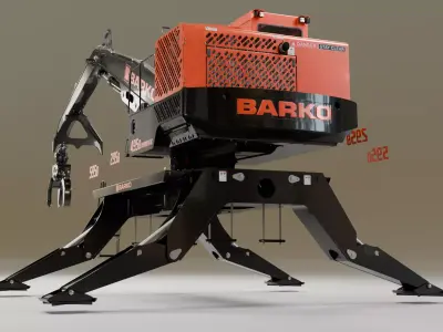 Knuckleboom Log Loader model 495B - 595B and 295B Low-poly 3D model