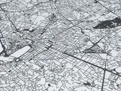 Marseille Road Network and Streets 3D model