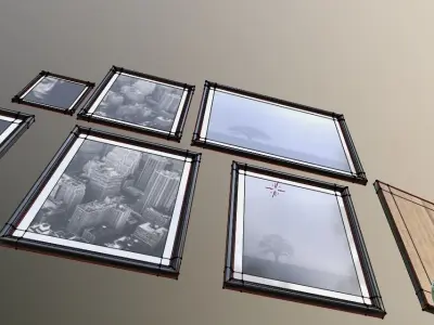 wall art architectural assets picture frames Low-poly 3D model