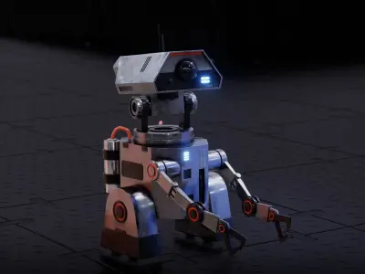 Industrial Service Robot Low-poly 3D model