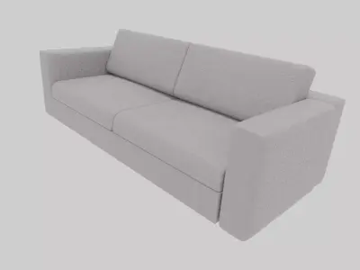 Simple Light Gray Sofa Free low-poly 3D model