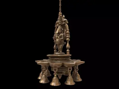 god ganesha oil lamp 3D model