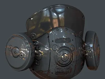 Gas mask helmet 3d model scifi Low-poly Low-poly 3D model 11