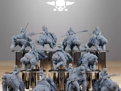 GrimGuard Bear Riders 3D print model