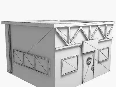 moe s tavern cartoon building 3D model