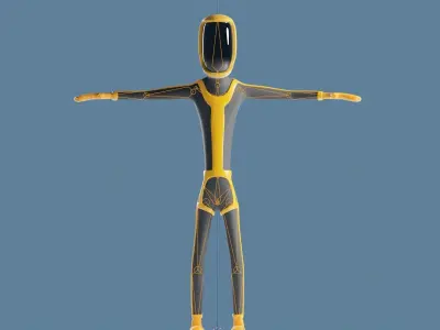 Rigged Astro Space Character - Stylized Cartoon Spaceman 3D model