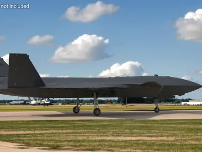  Stealth Unmanned Fighter Jet Black 