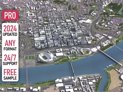 Cincinnati - 3D City Model Low-poly 3D model