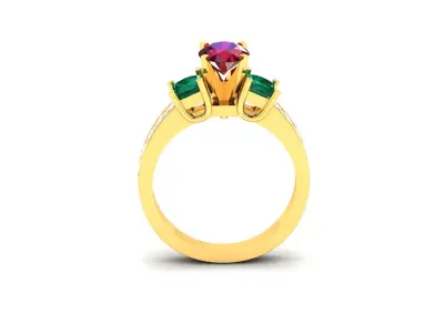 Women Ring  Render 3dm STL OBJ FBX Details 3D print model 178