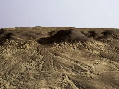 Desert Mountain Africa Landscape  DunesPBR Low Poly 02 Low-poly 3D model