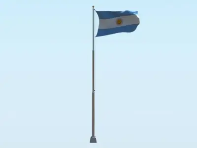 Animated Argentina Flag  3D model