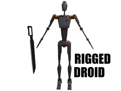 Commando Droid Low-poly 3D model