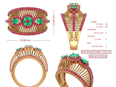 Diamond Ring for Women 3D print model 18