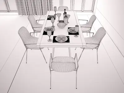 Home and Restaurant - The Dining Table 06 3D model